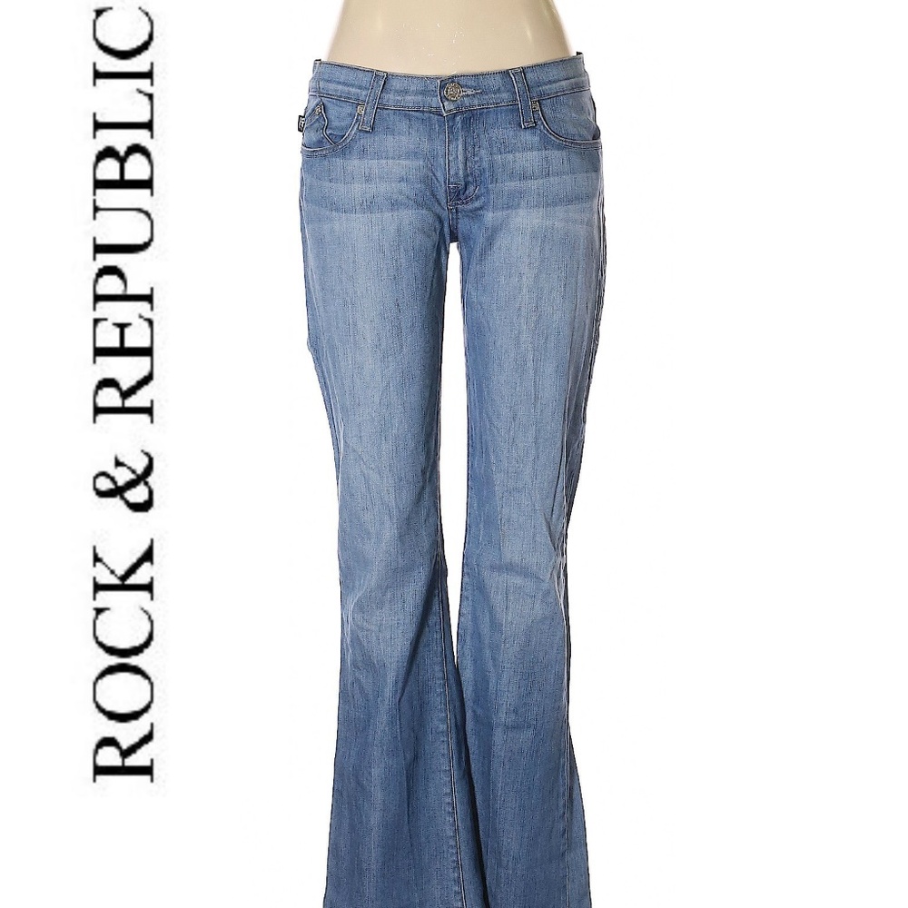 Rock & Republic Roth Flare Light Bleached Jeans